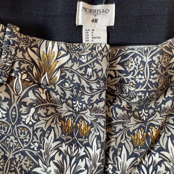 Morris & Co x H&M pants William Morris pattern size 6 EUC - Picture 2 of 5